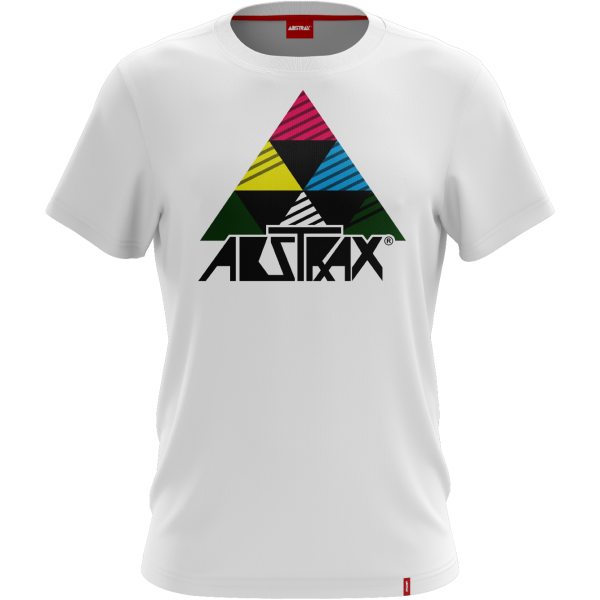  ABSTRAX® PATTERN INVA210N TRIANGLE PYRAMID T-SHIRT - WHITE  (LIMITED STOCK) 