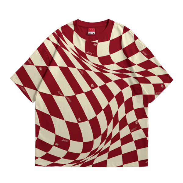 ABSTRAX® x TIAP RABU BY PWH 'CHECKERED' OVERSIZE SHIRT (MAROON) SOLD-OUT