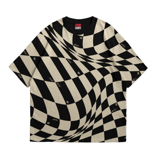 ABSTRAX® x TIAP RABU BY PWH 'CHECKERED' OVERSIZE SHIRT (BLACK) SOLD-OUT