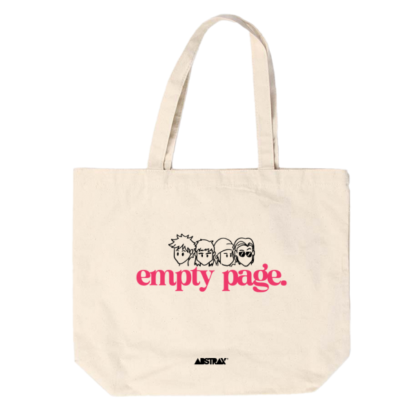 ABSTRAX® x EMPTY PAGE! 'CARTOON' TOTE-BAG (WHITE)