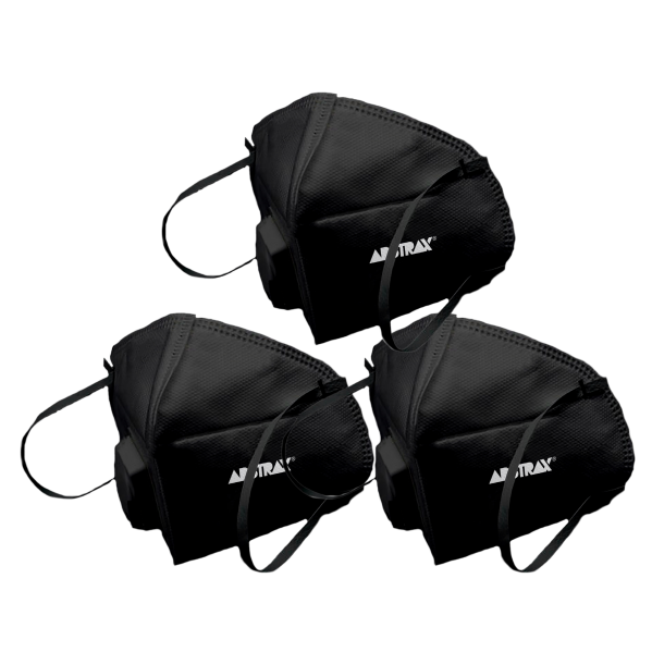 ABSTRAX® KN95 BLACK MASK WITH VALVE (SET OF 3) RESTOCK 