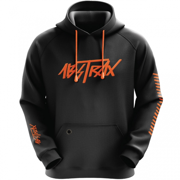 ABSTRAX® HYPERLETTER BLACK/ORANGE PULL-OVER HOODIE (LIMITED EDITION)