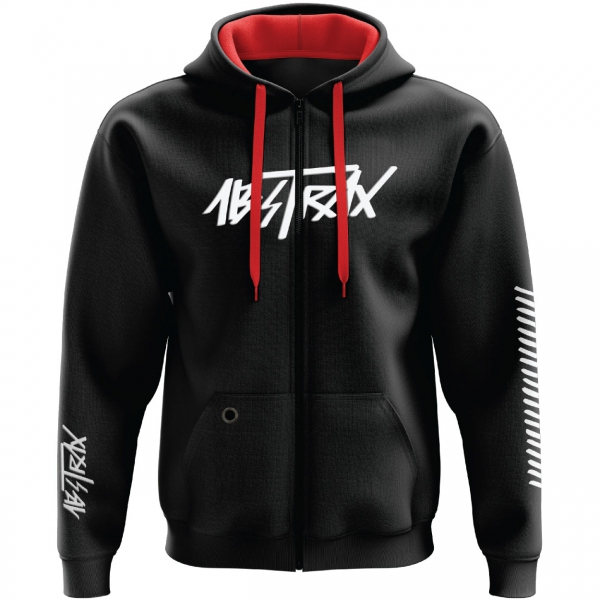 ABSTRAX® HYPERLETTER BLACK/WHITE ZIPPER HOODIE (LIMITED EDITION)