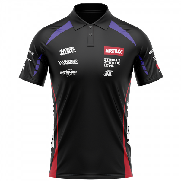 ABSTRAX® x MOTORMANIAC LIMITED EDITION POLO SHIRT (BLACK-RACE)