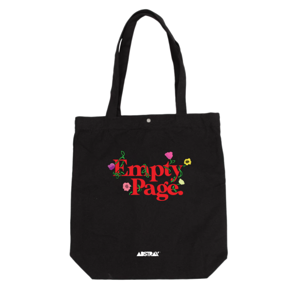 ABSTRAX® x EMPTY PAGE! 'FLOWER' TOTE-BAG (BLACK)