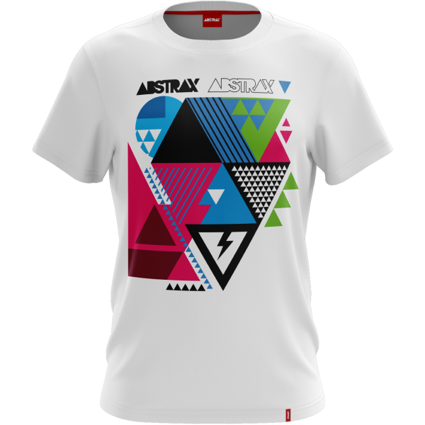ABSTRAX® PATTERN INVA210N MULTI-TRIANGLE T-SHIRT - WHITE (LIMITED STOCK) 