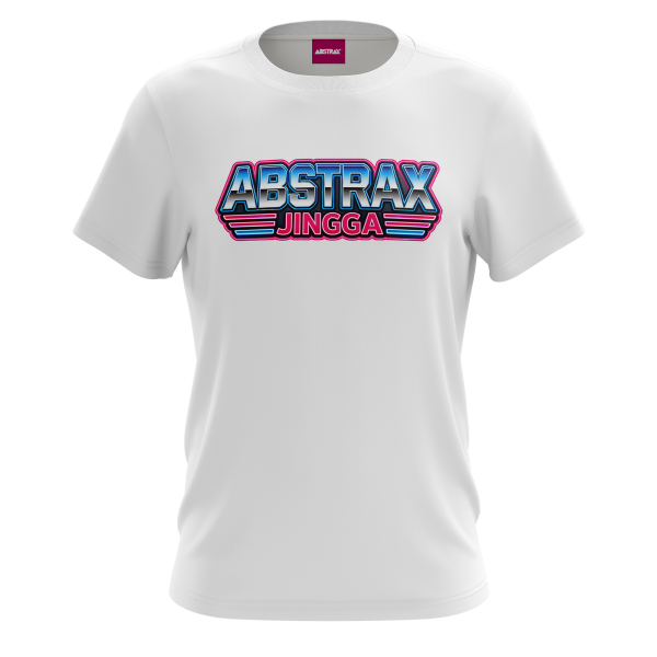ABSTRAX® RETRO 80s SERIES (NEON) WHITE T-SHIRT
