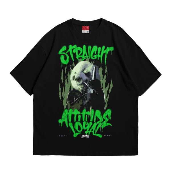 ABSTRAX® MISCHIEF 'GREEN PANDA' GRAFFITI OVERSIZE T-SHIRT (2023)
