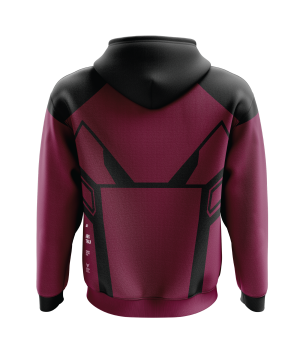 ABSTRAX® x KELUANG MAN "COMIC SUIT" POLY-LYCRA ZIPPER HOODIE (BLACK)