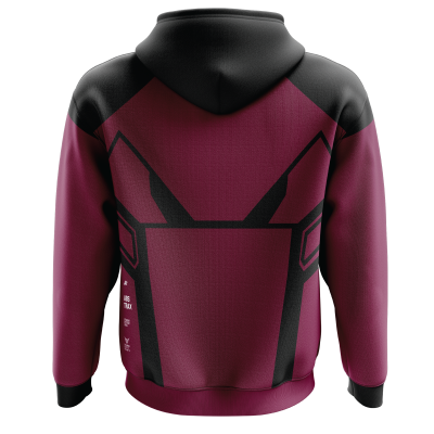 ABSTRAX® x KELUANG MAN "COMIC SUIT" POLY-LYCRA ZIPPER HOODIE (BLACK)
