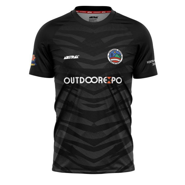 ABSTRAX x PJ INTERNATIONAL OUTDOOR EXPO 2025 BLACK STRIPE JERSEY (SHORT-SLEEVE)
