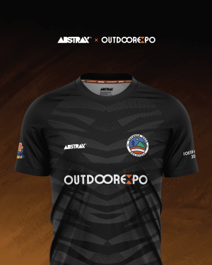 ABSTRAX x PJ INTERNATIONAL OUTDOOR EXPO 2025 BLACK STRIPE JERSEY (SHORT-SLEEVE)