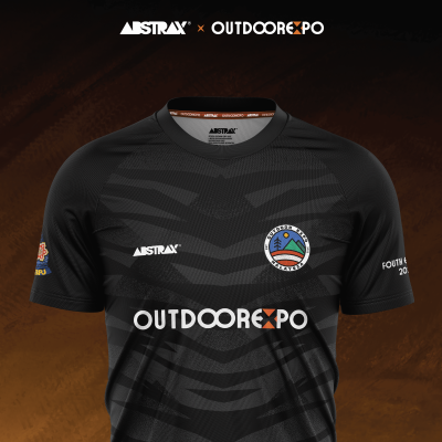 ABSTRAX x PJ INTERNATIONAL OUTDOOR EXPO 2025 BLACK STRIPE JERSEY (SHORT-SLEEVE)