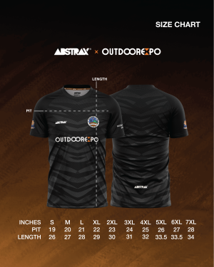 ABSTRAX x PJ INTERNATIONAL OUTDOOR EXPO 2025 BLACK STRIPE JERSEY (SHORT-SLEEVE)