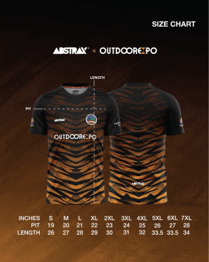 ABSTRAX x PJ INTERNATIONAL OUTDOOR EXPO 2025 TIGER  STRIPE JERSEY (SHORT-SLEEVE)