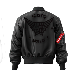 BACK PE BOMBER ABSTRAX® x POLIS EVO #10YEARS BOMBER JACKET (BLACK) PRE ORDER 2025