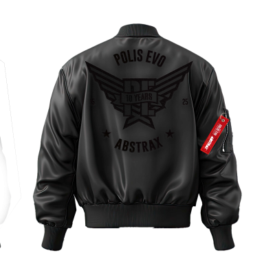 BACK PE BOMBER ABSTRAX® x POLIS EVO #10YEARS BOMBER JACKET (BLACK) PRE ORDER 2025