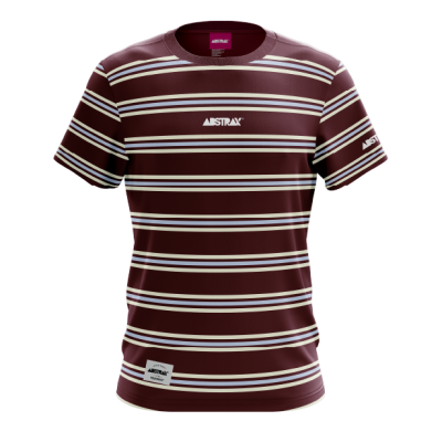 ABSTRAX® STRIA SERIES I (MAROON) 3TONE STRIPE T-SHIRT