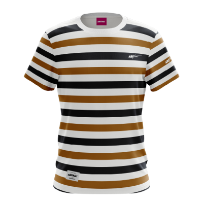 ABSTRAX® STRIA SERIES III (NAVY-BLUE/BEIGE) STRIPE T-SHIRT