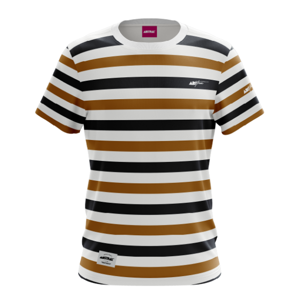 ABSTRAX® STRIA SERIES III (NAVY-BLUE/BEIGE) STRIPE T-SHIRT