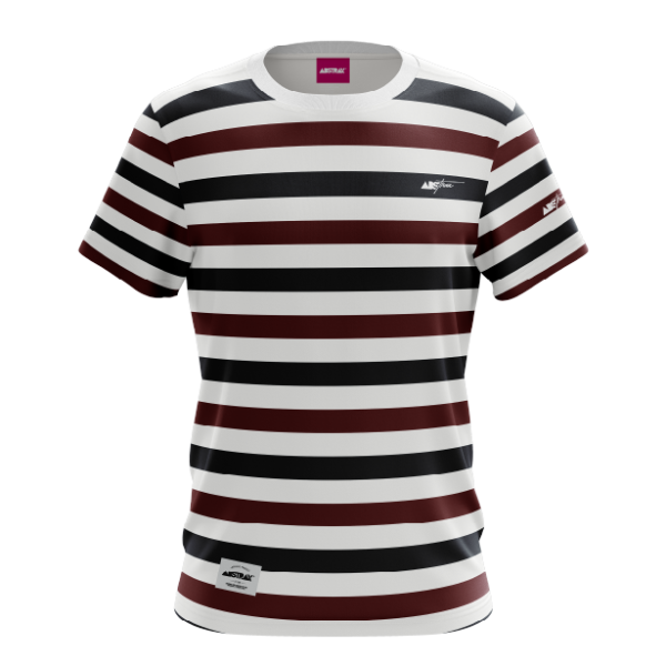 ABSTRAX® STRIA SERIES III (NAVY-BLUE/MAROON) STRIPE T-SHIRT
